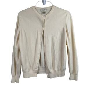 Vintage Neiman Marcus 100% Cashmere Cardigan Cream Women’s M Luxe Scotland
